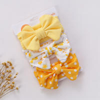 3Pcs/set Lindos Diademas De Algodón Para Bebés Recién Nacidos Niños Y Niñas Con Nudos Elásticos Estampados De Puntos Rayas Y Flores Niños Pañuelos De Cabeza - details 1