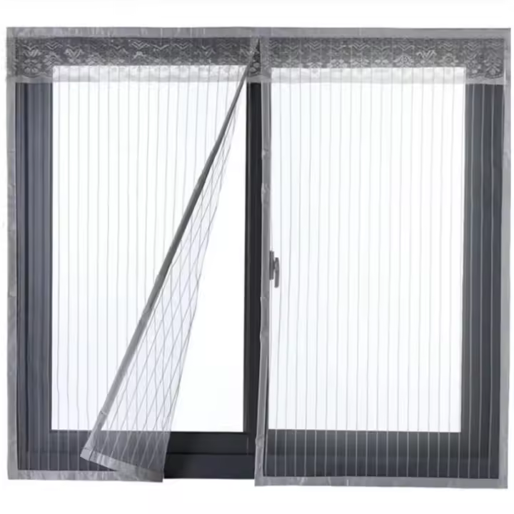 CA Mosquitera Magnética para Puerta o Ventana Cortina Mosquitera para Puerta con Imanes Gris 120x130cm - 1