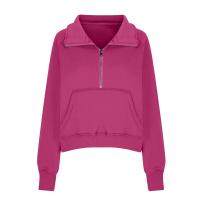 Nueva Sudadera De Mujer Con Capucha Cuello Erguido Otoño Invierno Color Sólido Fleece Manga Larga Bolsillos Cierre Media Pullover Suave - details 59