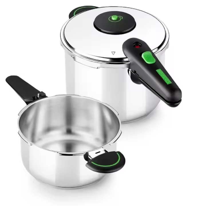 Monix Presto – Set Olla a Presión de Acero Inoxidable, Duo 4 + 6 Litros, Cocina Gas, Vitrocerámica e Inducción - 1