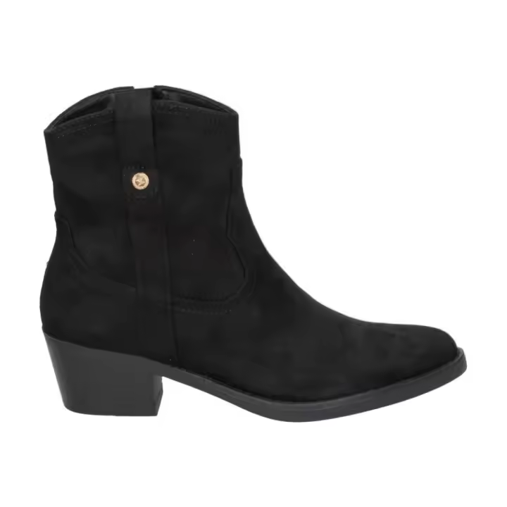 XTI | Botines de Tacón XTI para Mujer – Botín Campero en Color Negro – Botines Cowboy con Cremallera Lateral – Tacón Medio y Cómodo – Versátiles y Combinables – Moda – Modelo 142039 - 1