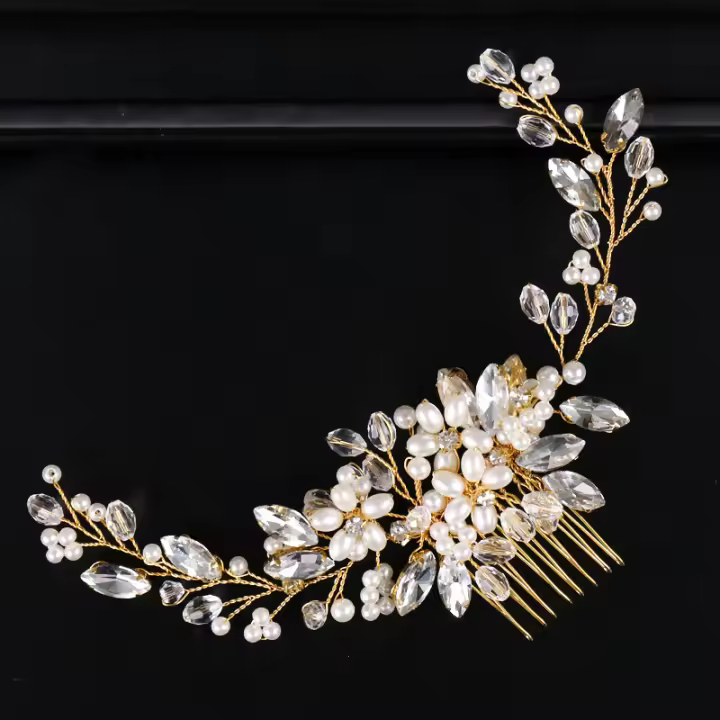 Peine De Perlas Para Novias Y Vestidos Formales Adorno De Cabello Con Diamantes Estilo Europeo Y Americano Decorativo Para Fiestas - 1