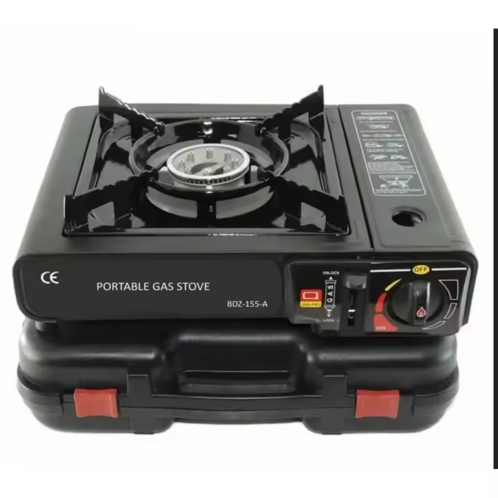 COCINA DE GAS PORTATIL - CAMPING - 1 FUEGO - SOPORTE DE SARTEN ESMALTADO - CAMPINGAS - INCLUYE MALETA - NO INCLUYE LATAS - VALE PARA LATA Y BUTANO - 1