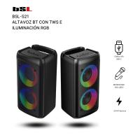 Altavoz Bluetooth BSL-S21 de 20W con Iluminación LED, TWS, Radio FM, Reproductor MP3 por USB y Micrófono Incluido, Batería de 2400 mAh y Carga USB-C - details 0
