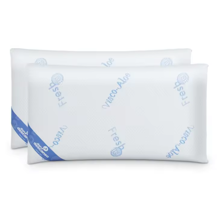 Nalui Almohadas Copos Viscoelástica Gel Fresh Blanco Pack 2 (70x38 cm), Firmeza Media - 1