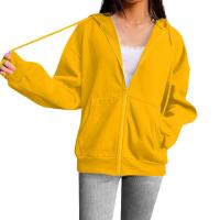 Sudadera De Mujer Con Capucha Y Cremallera De Primavera Otoño Color Sólido Manga Larga Bolsillos Cierre De Cremallera Exteriores - details 9