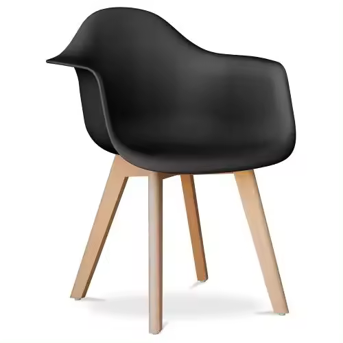 ORION91oficial® - Sillón CASIUS Color Negro🖤Patas Madera Haya, Asiento Polipropileno 67x57,5x82,5 cm, Comedor - Oficina - Salón - Teletrabajo - Cocina - spaziOrion91 - 1