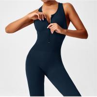 Conjunto De Yoga Para Mujer Moda Color Sólido Cuello Redondo Ajustado Fitness Ropa Deportiva Overoles De Gimnasio Sexy Ropa De Yoga - details 15