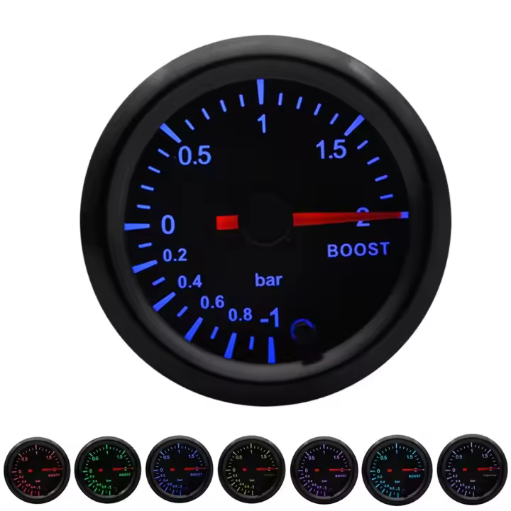 Gauge De Coche LED 52mm 7 Colores Boost/Temperatura De Agua/Temperatura De Aceite/Presión De Aceite/Voltímetro/Área De Combustible/EGT/Tachímetro RPM +Gauge Pods - 1