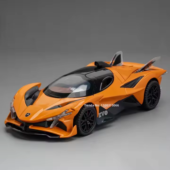 Coche De Juguetes De Metal Die Cast Apollo EVO 1/32 Con Luz Y Música Vehículo Deportivo Para Niños Con Puertas Abiertas Regalos De Cumpleaños - 1