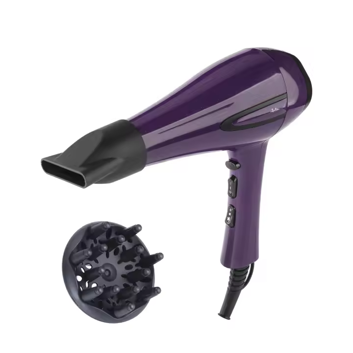 Jata Secador de Pelo con 3 niveles de temperatura y 2 caudales de aire, Pulsador de fase fría instantánea, Filtro posterior extraíble, Motor AC, Incluye difusor y concentrador de aire - JBSC1065 - 1