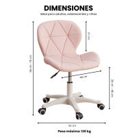 LUTODY - Silla de oficina, Silla escritorio juvenil, Silla Gaming, Silla giratoria 360º, Ergonómica, Asiento de polipiel, Regulable, Estilo nórdico, Para despacho y hogar - details 9