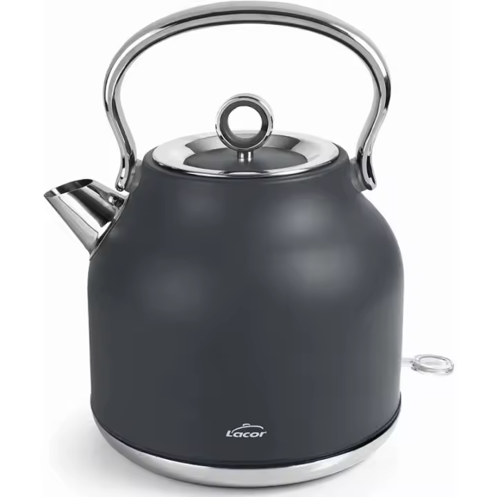 LACOR Hervidor de agua retro Lacor, Tecnología STRIX, Acabado en gris mate - 1,7 Litros. - 1
