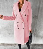 Nueva Chaqueta De Moda Para Mujer 2025 Otoño Invierno Cuello En V Largo Con Bolsillos Doble Botón Estilo Casual Largo (26+ Pulgadas) - details 19