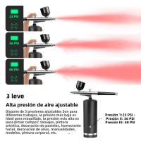 Kit De Aerógrafo Portátil Para Uñas Con Compresor Mini Pistoleta De Pulverización Para Pintura De Uñas Maquillaje Y Modelado De Artesanía - details 2
