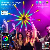 Tira De LED RGBIC Colorida Con Control De Voz Bluetooth Y Tiempo LED Decorativo Para Ambiente Con Efecto De Fuegos Artificiales Y Reproducción De Música - details 11