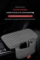 SEAMETAL Funda Para Reposabrazos De Coche Universal Cubierta Transpirable Almohadilla De Descanso Anti-Scratch Protector De Caja Del Consolador Con Bolsa De Almacenamiento Color Negro Gris - details 6