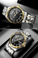 Reloj De Cuarzo Elegante Para Hombre MEGIR Estilo Simple Con Mostrador De Fecha Y Día Correa De Acero Inoxidable Caso De Aleación Reloj De Muñeca Para Mujeres Resistente Al Agua - details 4