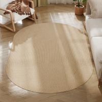 HOMCOM Alfombra Salón Ovalado 170x120 cm Alfombra Lavable en Lavadora Tejido a Mano Estilo Rústico Tapete para Sala de Estar Dormitorio Comedor Exterior Beige - details 0