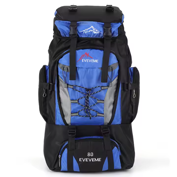 Mochila De Escalada 80L Con Correas Ajustables Para Viajes Al Aire Libre Mochila De Montaña Para Senderismo Accesorios De Escalada De Nylon Capacidad Grande - 1