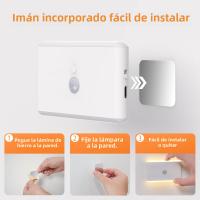 Luz Nocturna LED Con Sensor De Movimiento Recargable Por USB Para Armario Cocina Escaleras Luz De Noche Rectangular Sin Pilas Incluidas - details 4