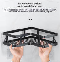 Conjunto estante cocina,baño aluminio 5piezas,INOXIDABLE,artículos de tocador, estante de almacenamiento esquinero, juego sin perforar de hierro forjado,Organizador de estante de baño,estante de esquina de cocina - details 5