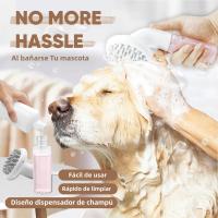 Cepillo De Baño Para Perros 3 En 1 Cepillo De Peluquería Para Mascotas Con Cabeza De Limpieza Y Masaje Silicona Suave Para Lavado Con Jabón - details 0
