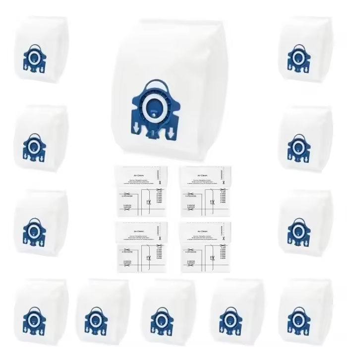OEM - Bolsas de aspiradora para Miele GN, 12 unidades + 4 filtros, 4 L, tela no tejida de 5 capas con cierre automático, eficiencia 99 % - 1