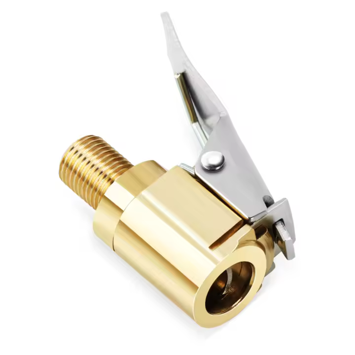 Adaptador De Conector De Inflador De Neumáticos De Coche En Latón 8mm Válvula De Rueda Para Bomba De Inflable Clip-on - 1