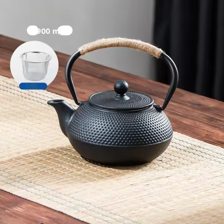 GIANXI Tetera De Hierro Fundido De 900ML Con Patrón De Sakura Kettle De Té Con Strainer Para Café Y Agua Juego De Cocina - 1