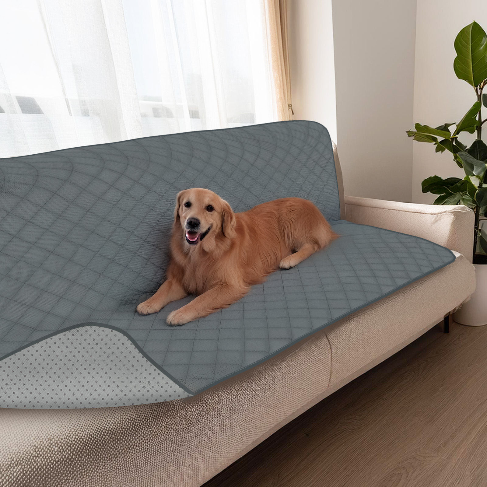 Nobleza - Funda de Sofá Impermeable para Cama de Perro, Manta para Mascotas para Sofá y Cama, Protección de Muebles, Lavable y Antideslizante
