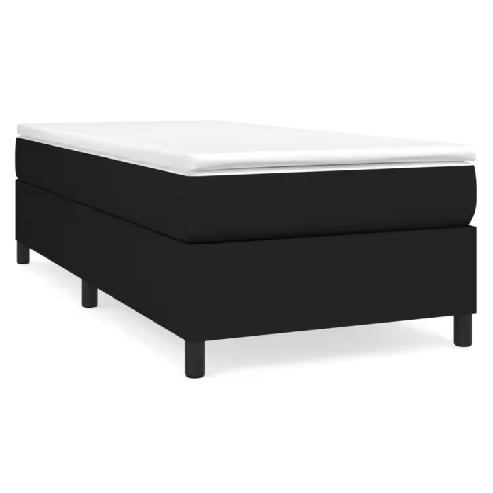 vidaXL Estructura de cama con somier tela negro 100x200 cm - 1