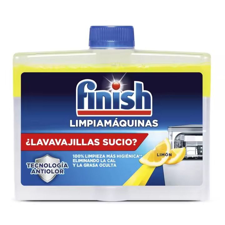 Finish LIMPIAMÁQUINAS LIMÓN Limpieza Profunda para el Lavavajillas,Elimina Cal y Grasa Oculta, Aroma Limón, Profesional