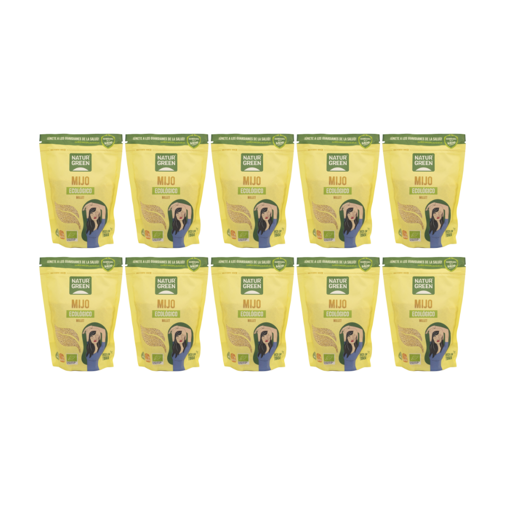 Pack 10x Naturgreen Mijo Bio 500g - Cereal Sin Gluten y Rico en Nutrientes