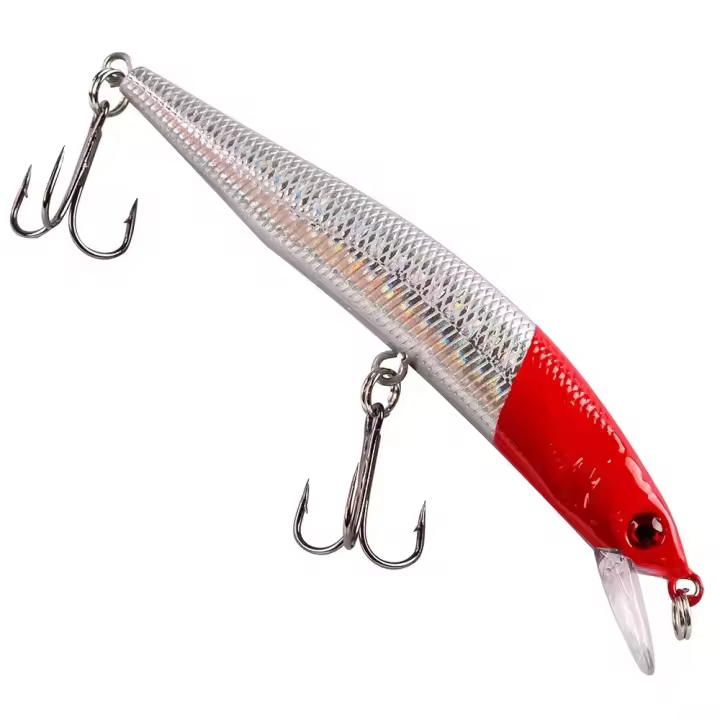 Señuelo De Pesca Flotante Minnow 1/2pcs Con Ojos 3D Crankbait Wobblers Artificial Plástico Duro Para Bass Pike Jerkbait Equipamiento De Pesca - 1