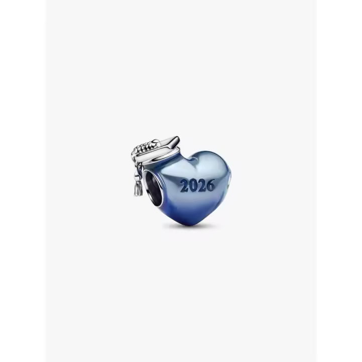 Pandora - Charm Corazón Azul Graduación 2026 - Plata de ley - 1