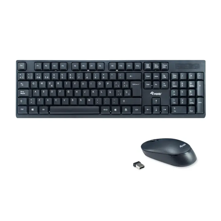 Equipment 245221 Keyboard mouse included rf wireless qwerty spanish black - 1