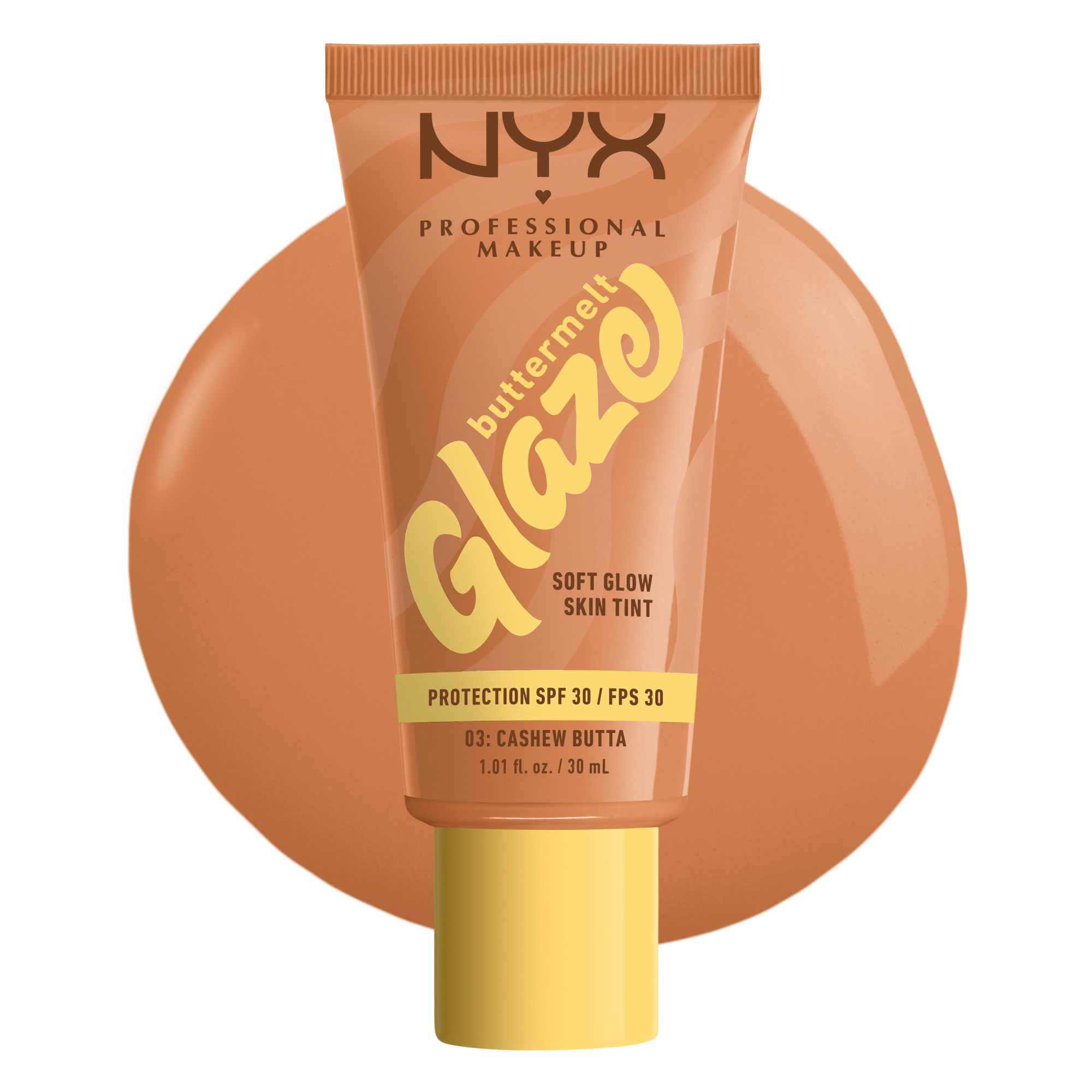NYX Professional Makeup | Base de Maquillaje Skin tint Buttermelt Glaze Soft Glow SPF30 de NYX Professional, 30ml