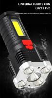 Linterna LED De Alta Potencia Recargable Con 5 Luces Modos De Iluminación Diversa Para Camping Y Aventuras Al Aire Libre - details 0