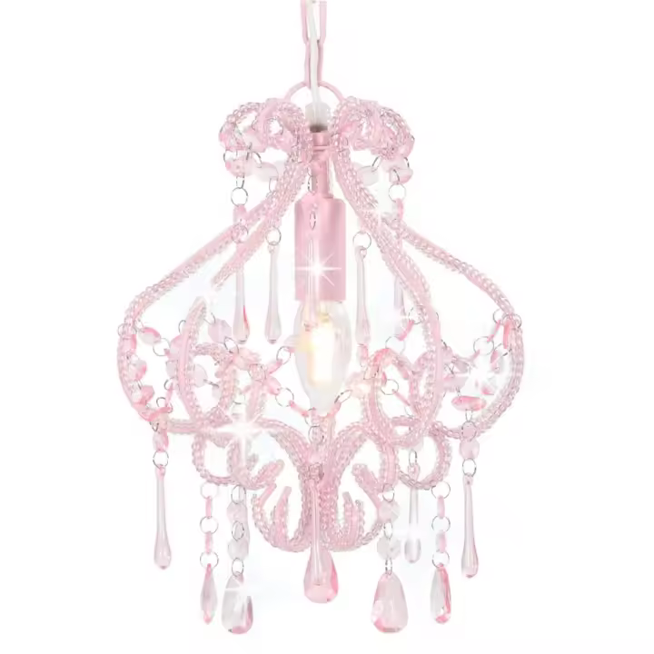 vidaXL Lámpara de Techo Redonda con Cuentas E14 Hogar Iluminación Casa Color Blanco, Negro, Rosa y mas - 1