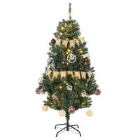 HOMCOM Árbol de Navidad Artificial 150/180 cm con 100/150 Luces LED Árbol con 8 Modos de Iluminación de Navideño con 472/650 Ramas y 80/100 Decoraciones Árbol Automático Acero Verde - details 0