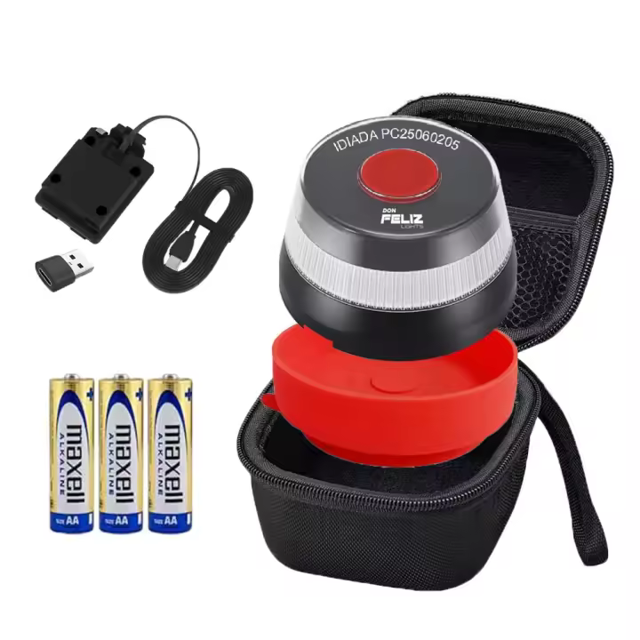 KIT de Baliza emergencia V16 conectada con geolocalizacion DGT 3.0, ventosa para techo de cristal, funda compacto, adptador alimentacion directa, luz de emergencia homologada autorizada por DGT, pilas incluidas, conectividad Telefonica datos hasta 2038 - 1