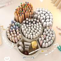 Soporte Giratorio De 360 ° Para Lápices Y Maquillaje Organizador De Escritorio Multifuncional Para Estudiantes Y Oficina - details 5