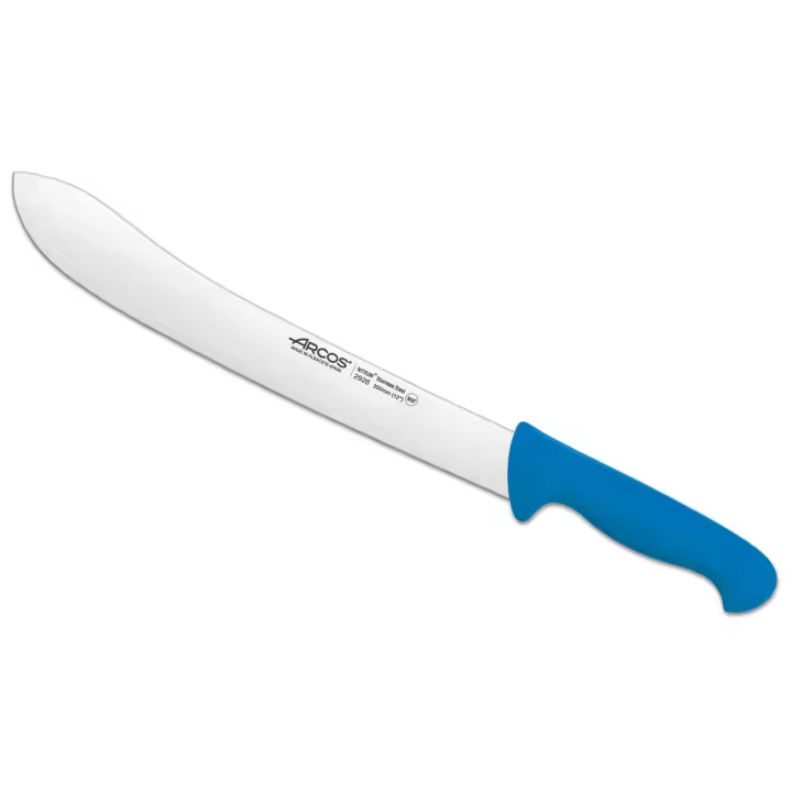 Arcos Cuchillo Carnicero Profesional - Hoja de Acero Inoxidable NITRUM 300 mm - Corte Preciso y Duradero - Mango Ergonómico Polipropileno Azul - Serie 2900 - 1