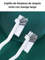 Cepillo De Limpieza Para Grifo Estilo Japonés Con Mango Largo Diseño De Codo Agujero En Cola Accesorios De Limpieza Para Espacios Estrechos Y Paredes - details 2