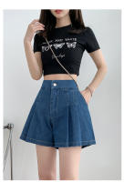 Shorts De Verano Para Mujeres De Talla Grande Vaqueros De Pierna Ancha Cintura Alta Denim Suelto Casual Falda Corta Femme - details 10