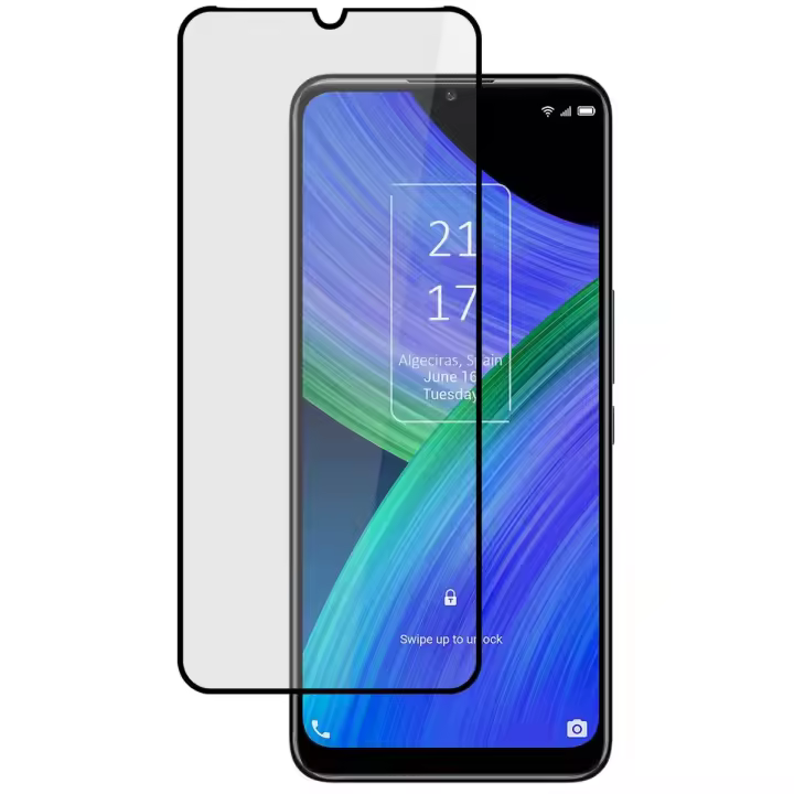 Protector Cristal Templado Completo 5D Full Glue Negro para TCL 20 R 5G Vidrio - 1