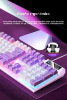 Teclado Gaming K500 Con Keycaps Blanco Y Rosa Mezclados 104 Teclas Cableado Para Laptop PC Estilo Mécanico Interfaz USB - details 17