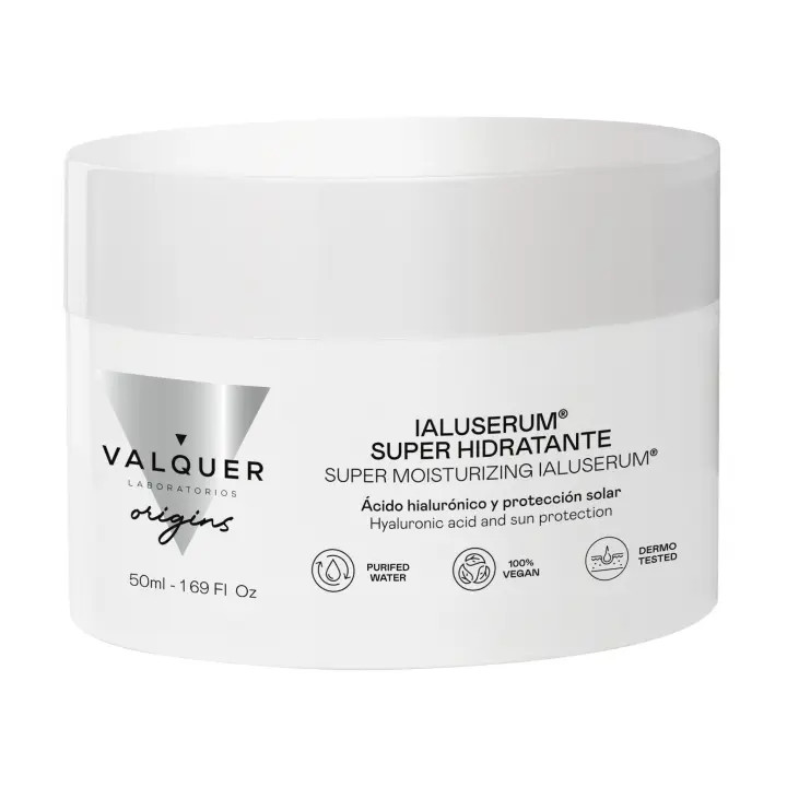 Valquer Laboratorios Crema Facial Hidratante con Ácido Hialurónico y Protección Solar para Piel Seca 50 ml - 1