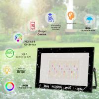 Lámpara De Inundación LED Ultrafina 100W Con Control Remoto IP66 Impermeable Para Exterior Iluminación De Jardín Y Pared - details 1